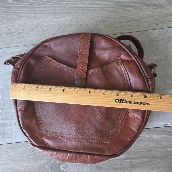 Madosh Genuine Leather Womens Semi-Circular Crossbody Hobo Shoulder Bag - Picture 13 of 14